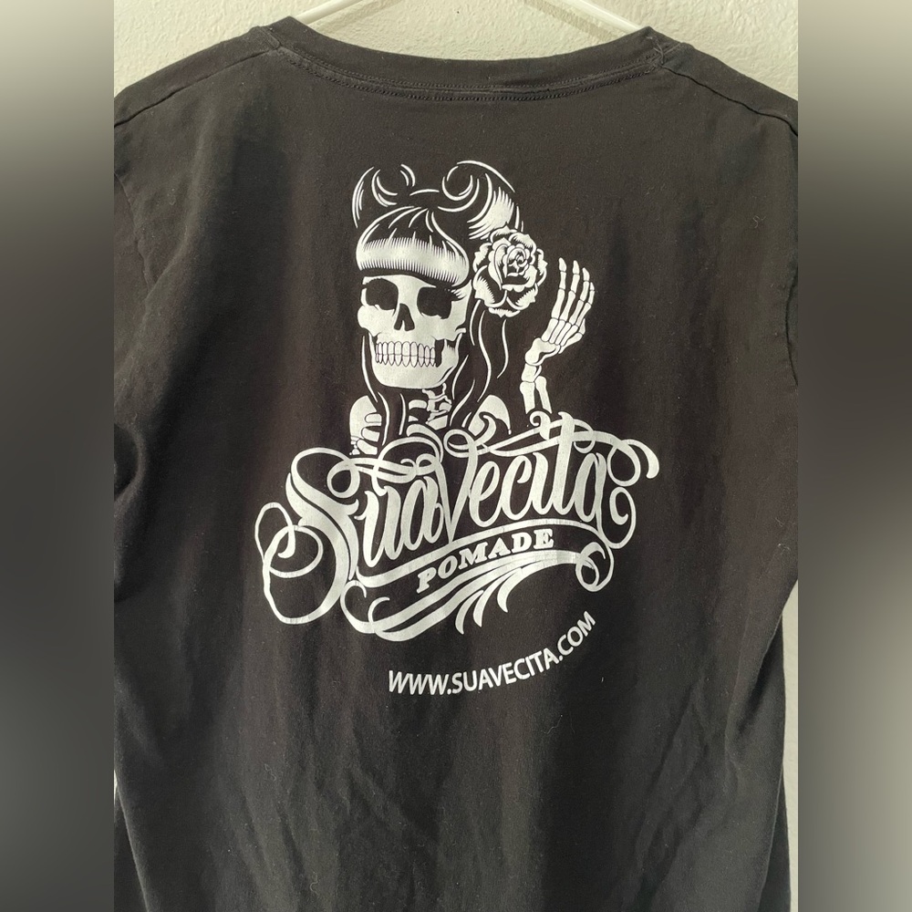 Suavecita Black T-Shirt with Design Skull size 2X 100% cotton